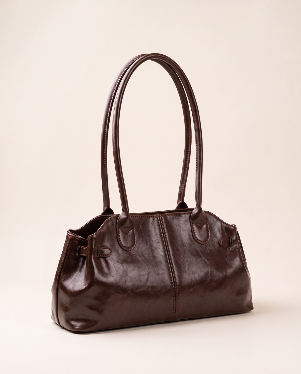Bolso de hombro Aura de CASVELO en piel encerada chocolate
