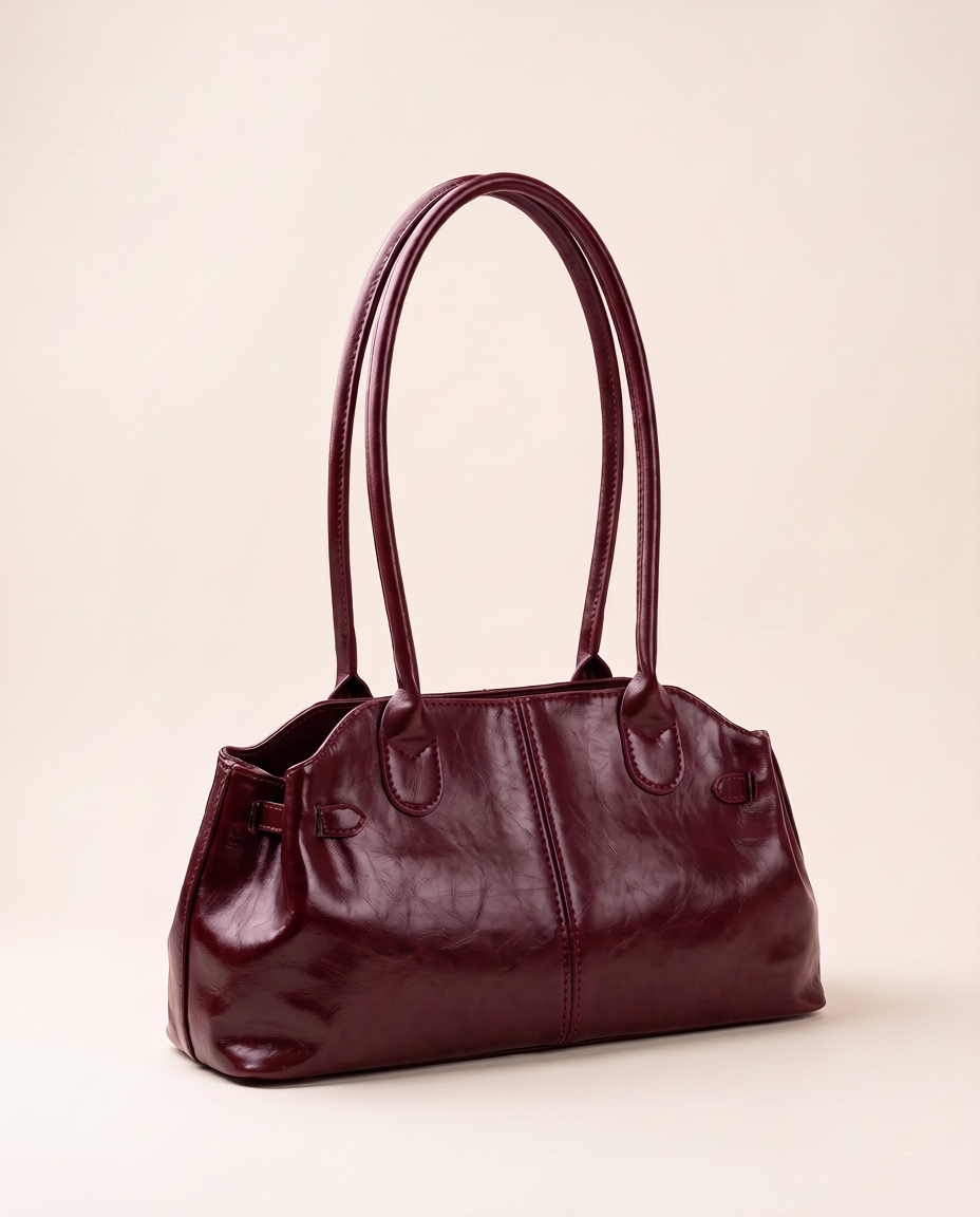 Bolso de hombro Aura de CASVELO en color Burdeos